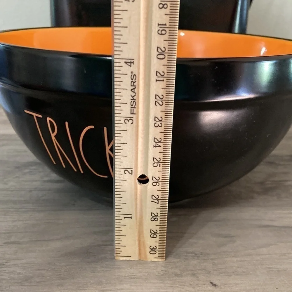 Rae Dunn HALLOWEEN TRICKS CERAMIC Black and Orange Halloween BOWL